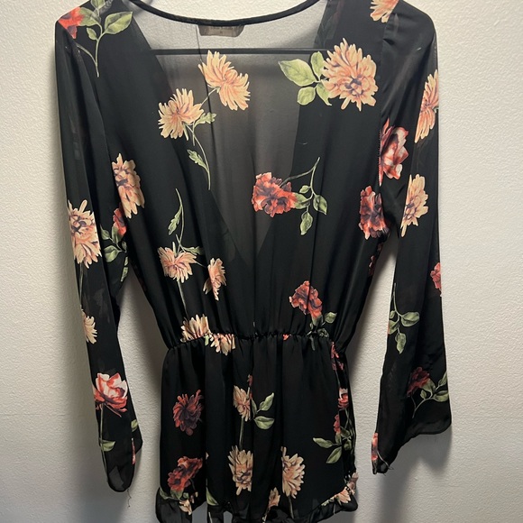 Black Floral Romper - Picture 4 of 4